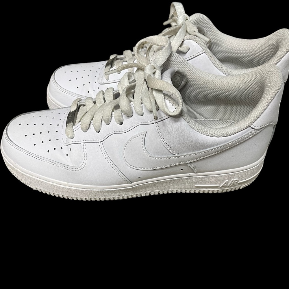 Nike Men's Airforce 1 White Leather Tennis Shoes Size… Gem